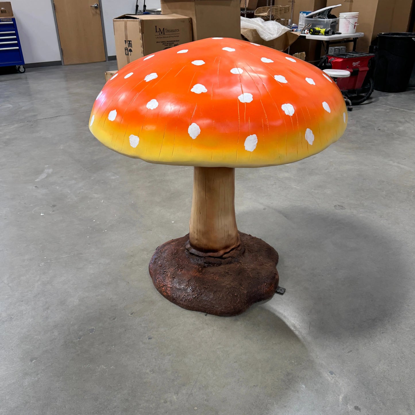 Large Orange Mushroom Statue M0166O-2102-T
