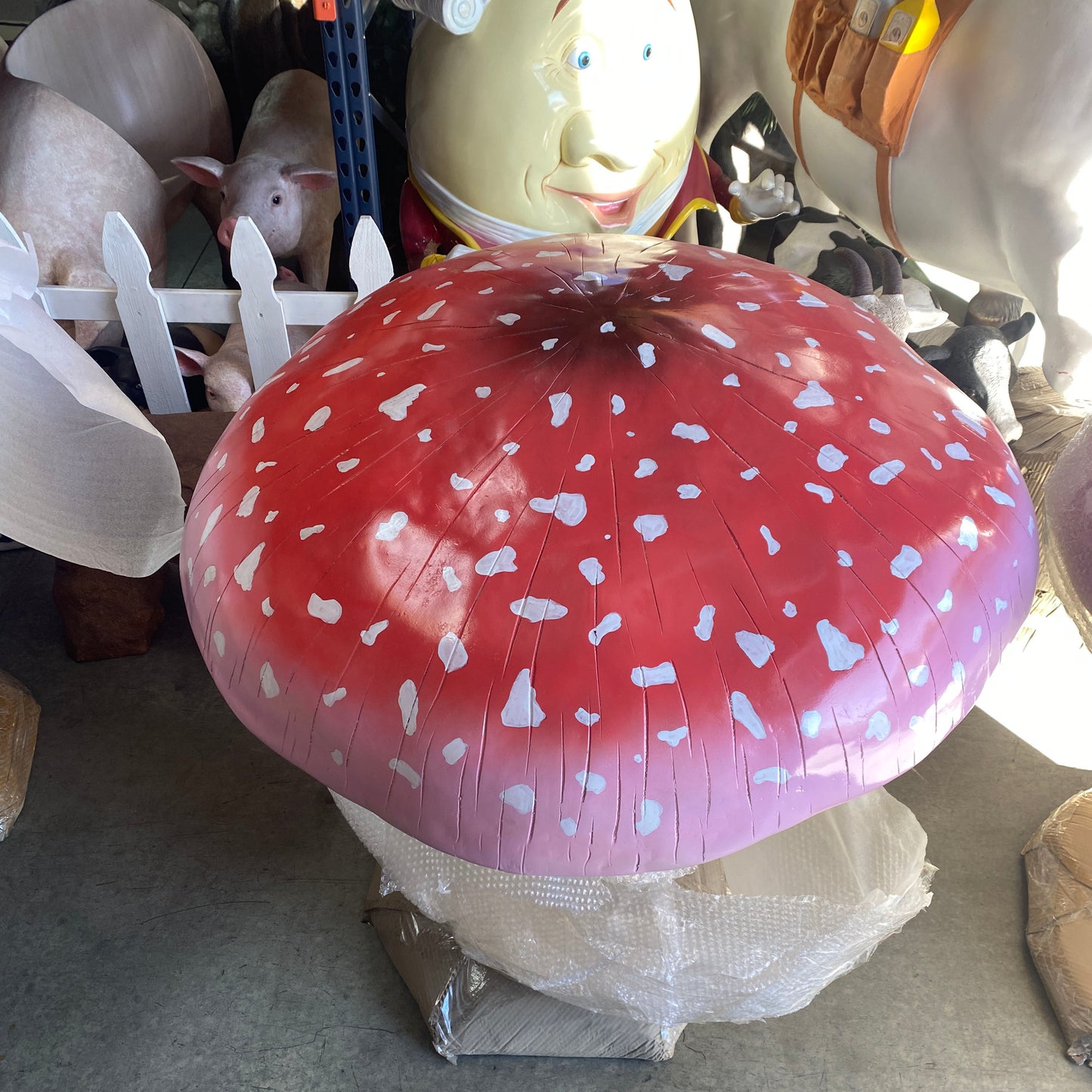 Large Pink Mushroom Statue