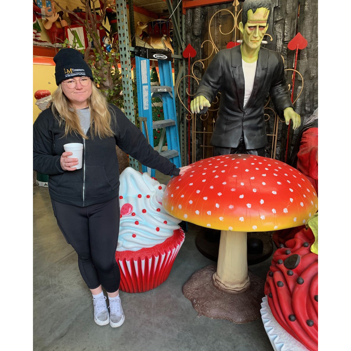 Large Red Mushroom Statue