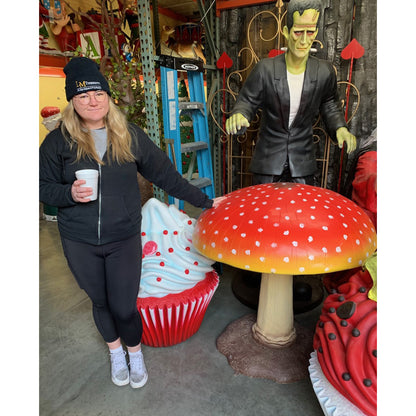 Large Red Mushroom Statue