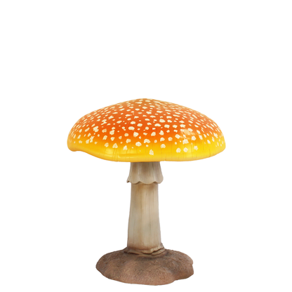 Large Orange Mushroom Statue