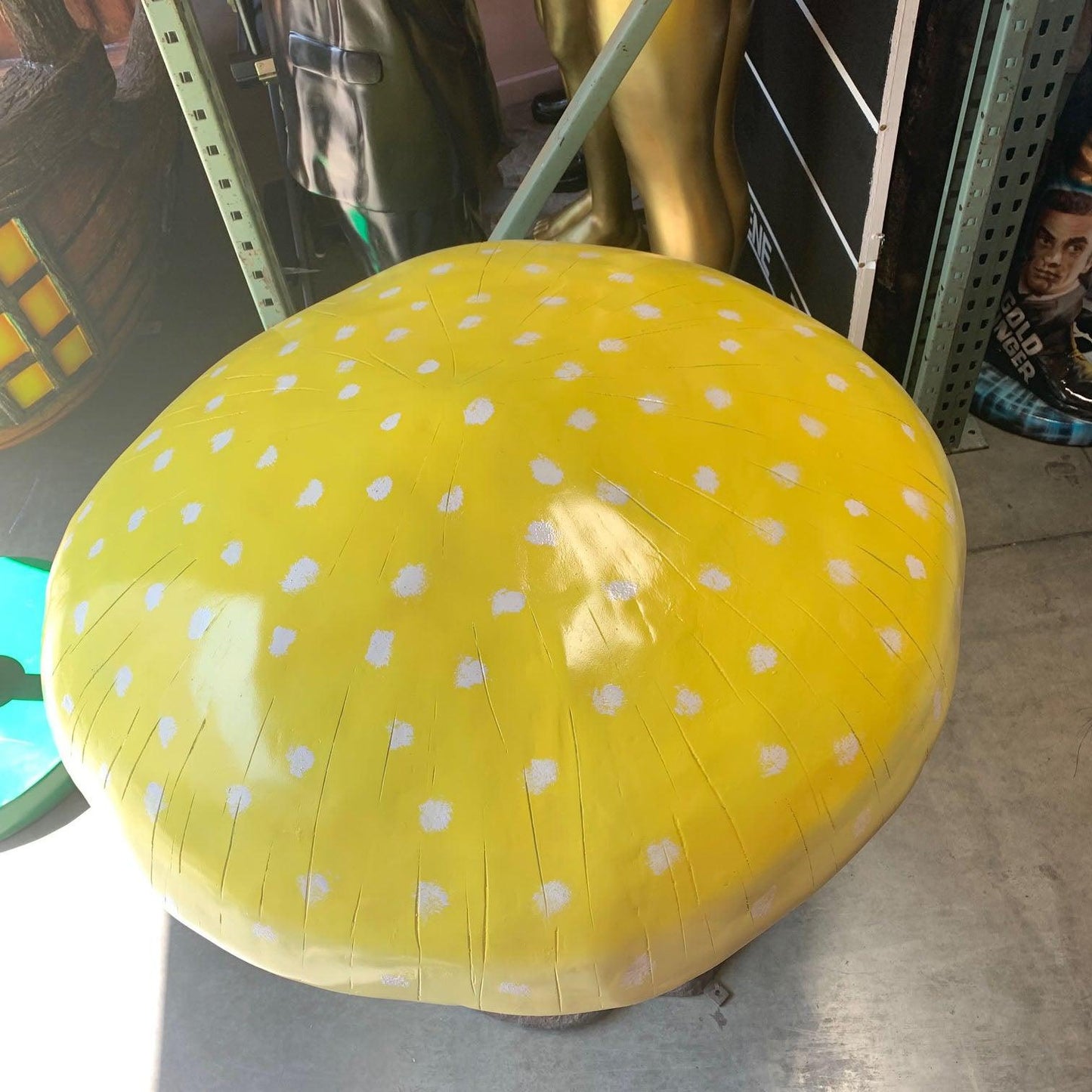 Large Yellow Mushroom Statue - LM Treasures Prop Rentals 