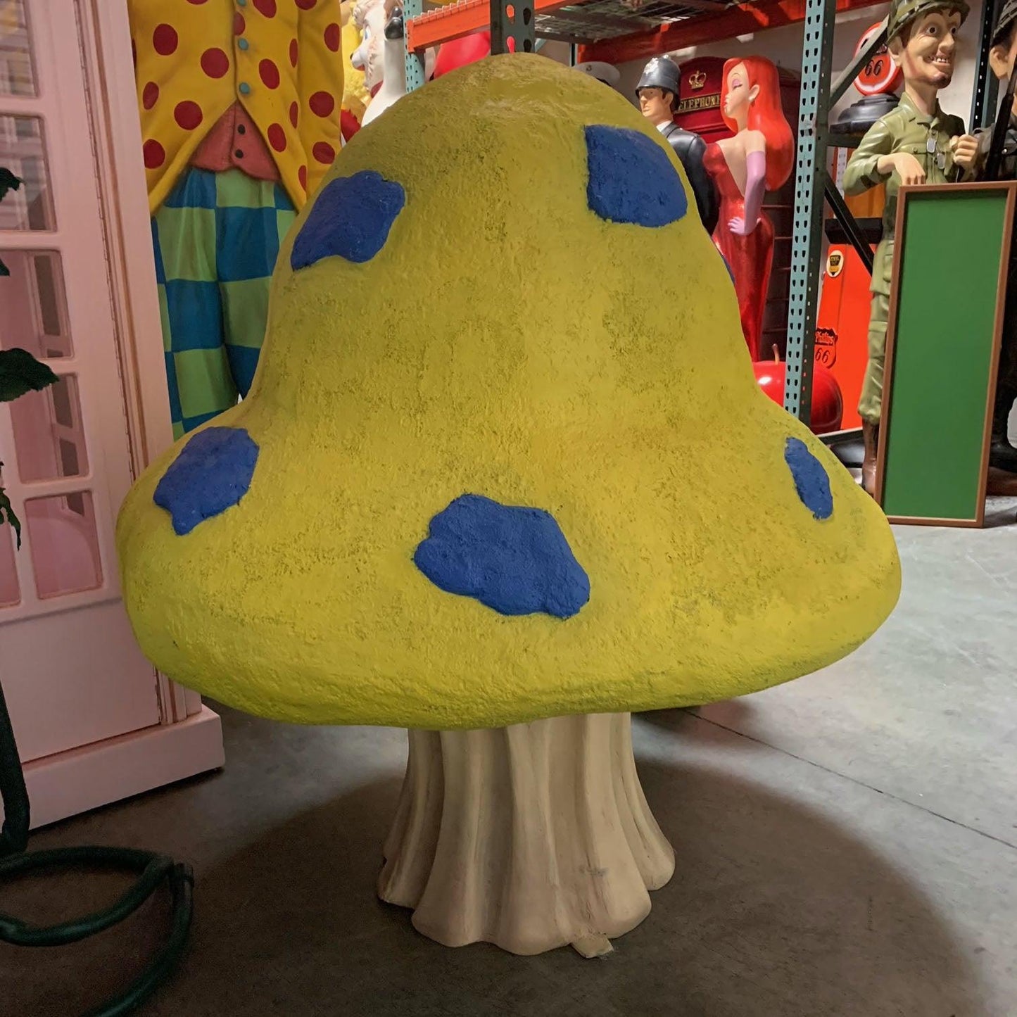 Yellow Fantasy Mushroom Statue - LM Treasures Prop Rentals 