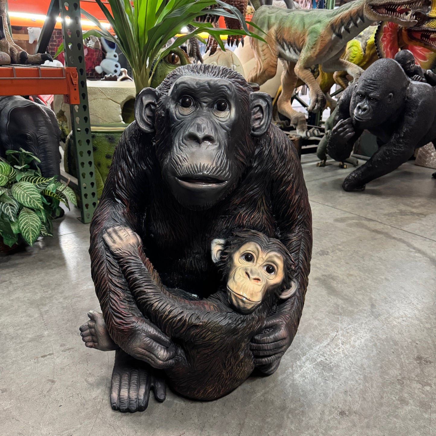 Monkey With Baby Statue