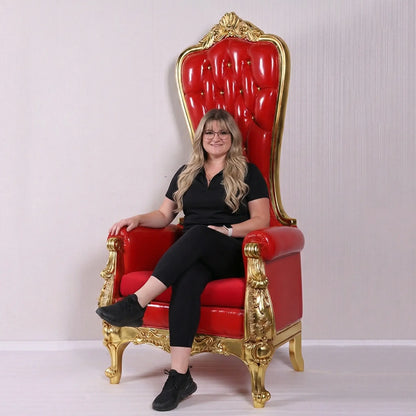Red Royal Throne Statue S0053R-220008-H