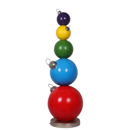 Stacked Colored Christmas Ornaments Statue