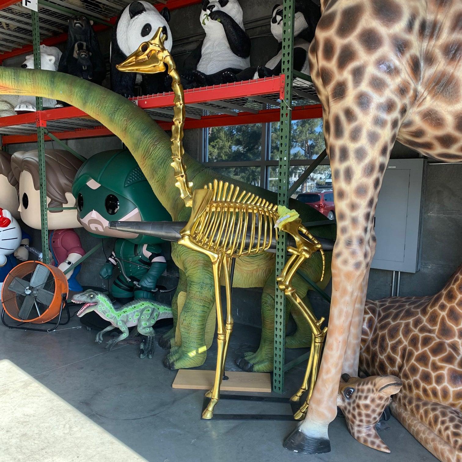 Large Giraffe Skeleton Statue - LM Treasures Prop Rentals 