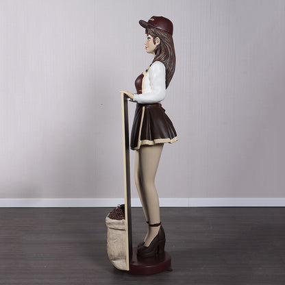 Anime Barista Menu Board Statue