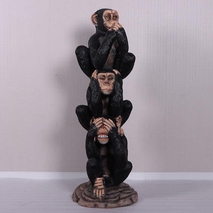 Stacked Three Wise Monkeys Statue