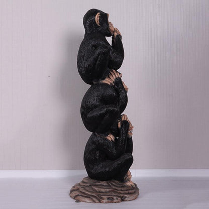 Stacked Three Wise Monkeys Statue