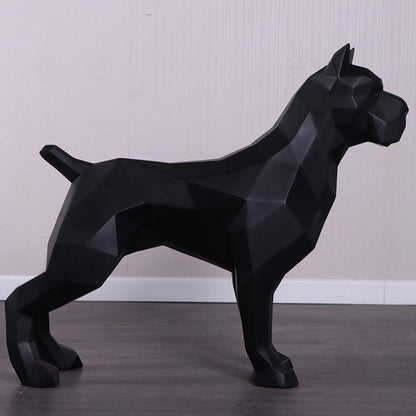 Black Pitbull Faceta Dog Statue - LM Treasures Prop Rentals 