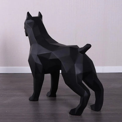 Black Pitbull Faceta Dog Statue