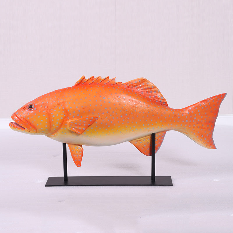 Coral Trout Fish on Base Statue