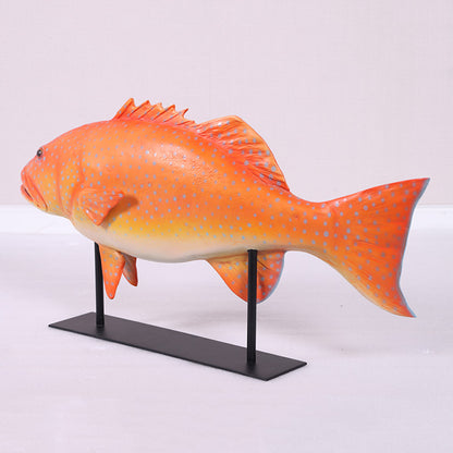 Coral Trout Fish on Base Statue