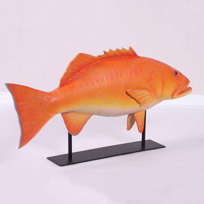 Coral Trout Fish on Base Statue