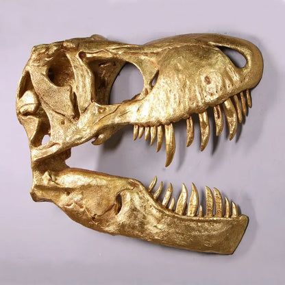 Gold T-Rex Skull Wall Decor Statue A0856G-220065-H