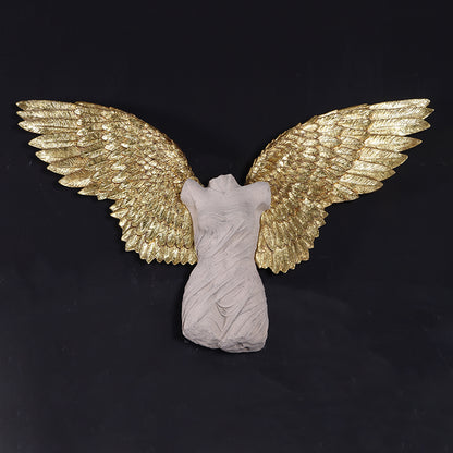 Small Female Stone Angel Wall Decor Statue