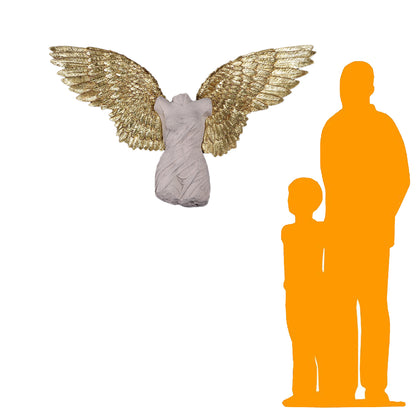 Small Female Stone Angel Wall Decor Statue