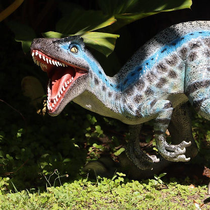 Blue Velociraptor Baby Dinosaur Statue - LM Treasures Prop Rentals 