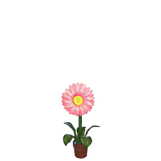 Small Pink Daisy Flower Statue - LM Treasures Prop Rentals 