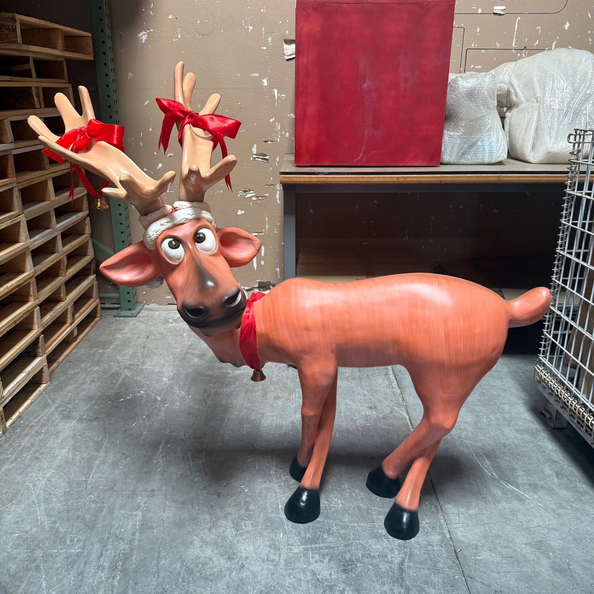 Tangled Standing Funny Reindeer Statue S0175-2214-A