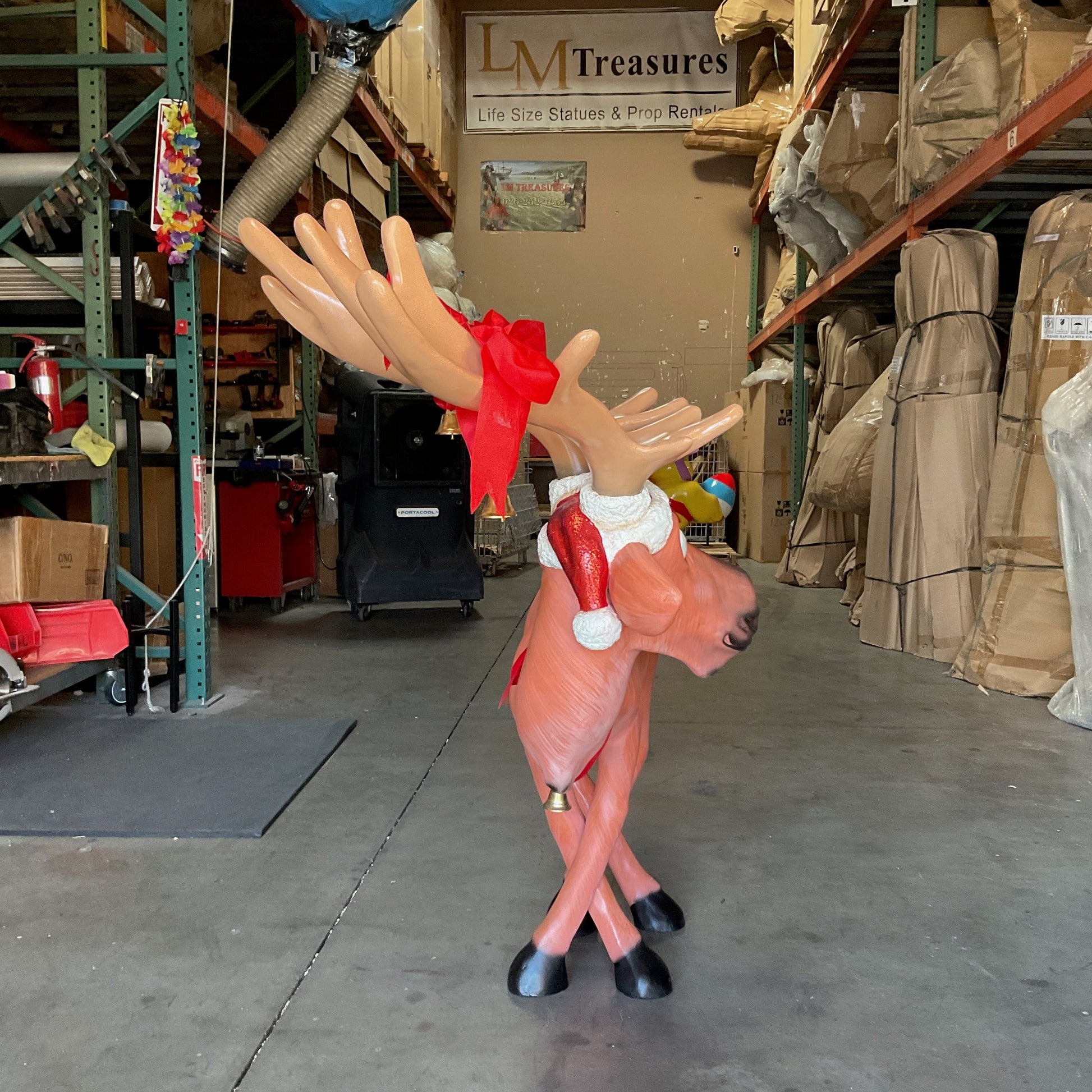 Tangled Standing Funny Reindeer Statue S0175-2214-A