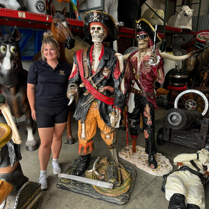 Pirate Captain Hook Skeleton Life Size Statue