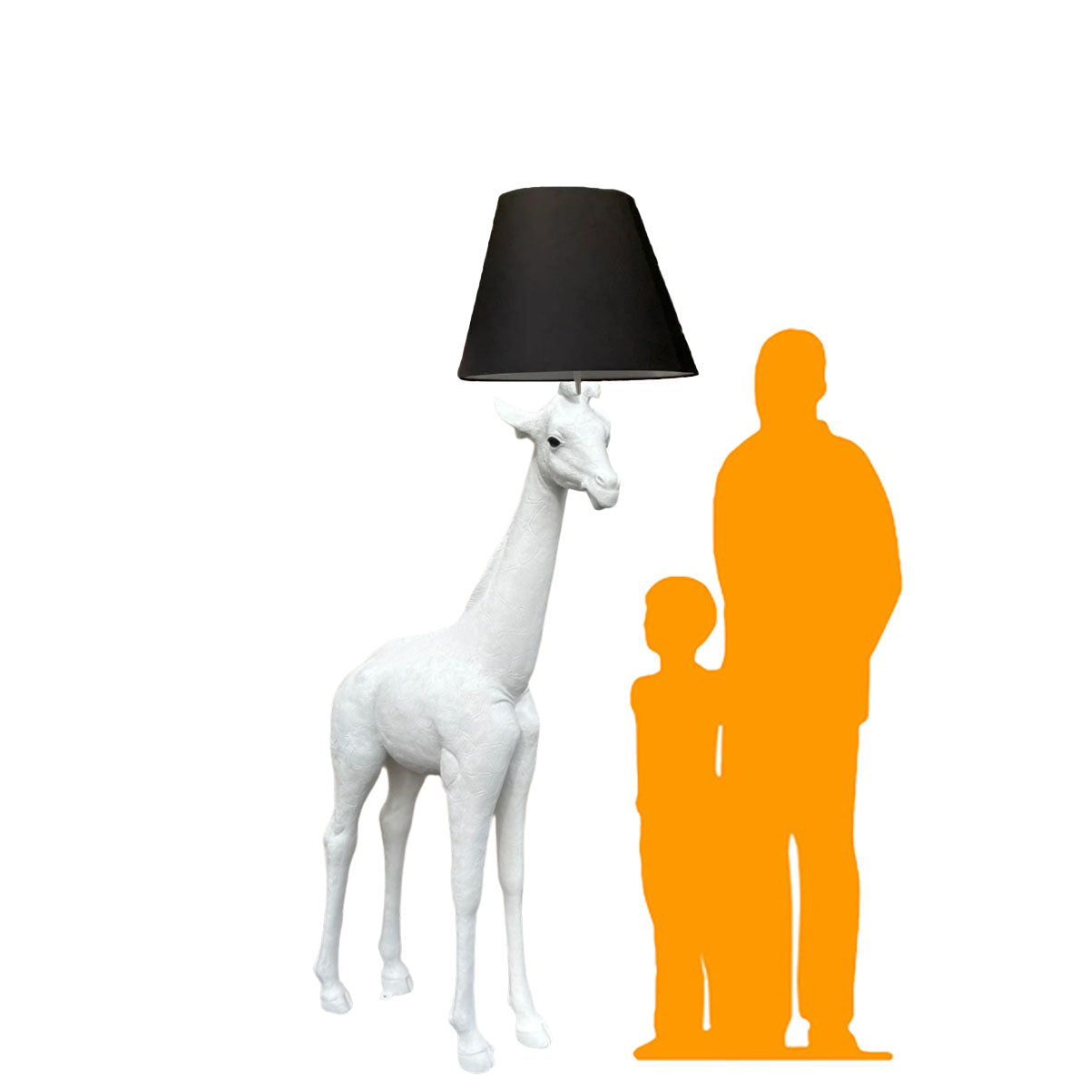 White Baby Giraffe Lamp Statue