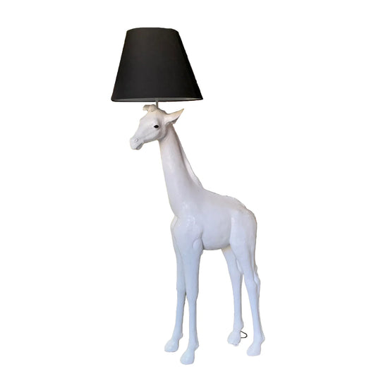 White Baby Giraffe Lamp Statue