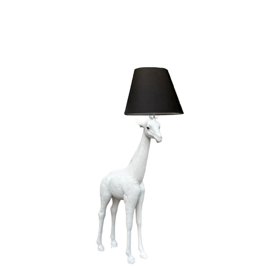 White Baby Giraffe Lamp Statue