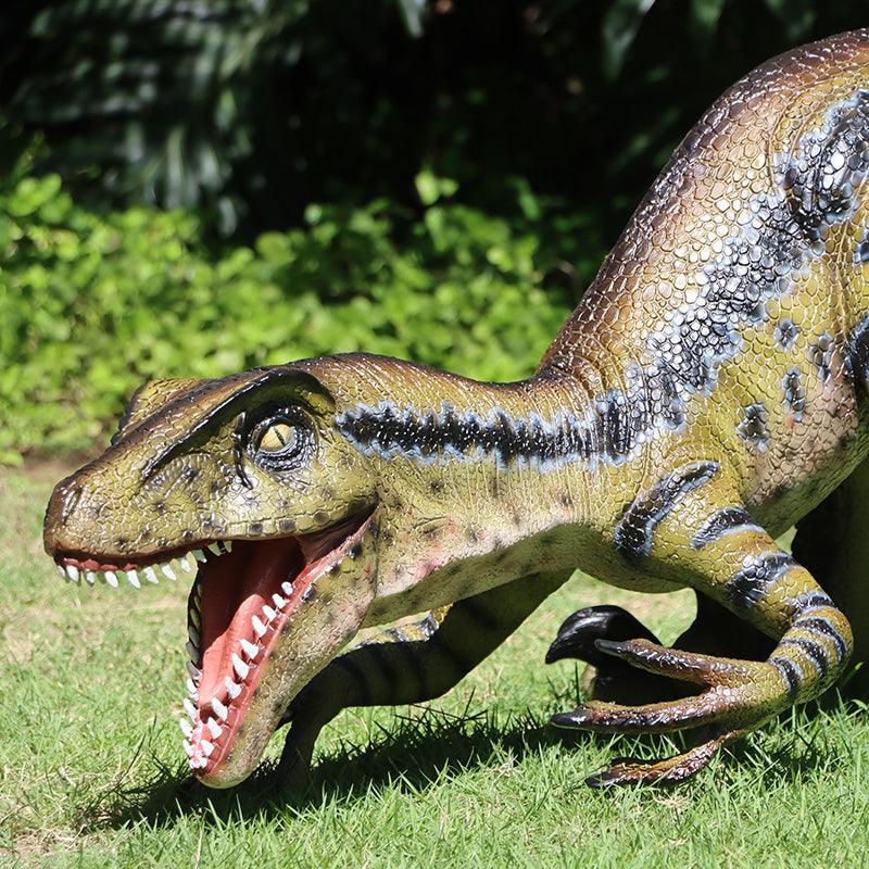 Brown Velociraptor Baby Dinosaur Statue - LM Treasures Prop Rentals 