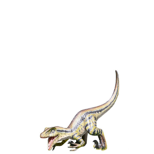 Brown Velociraptor Baby Dinosaur Statue - LM Treasures Prop Rentals 