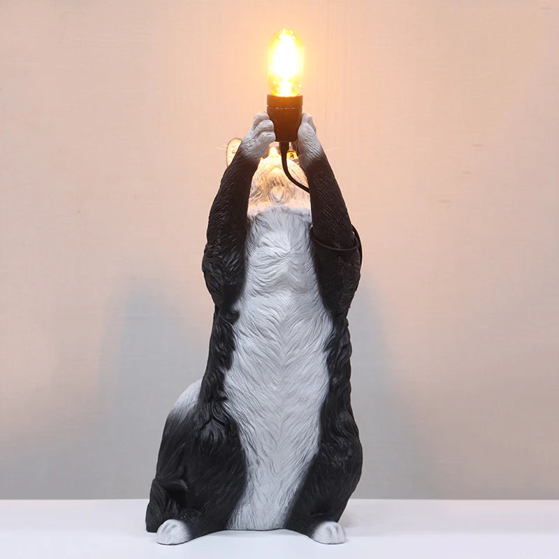 Maine Coon Cat Light Table Top Lamp Statue