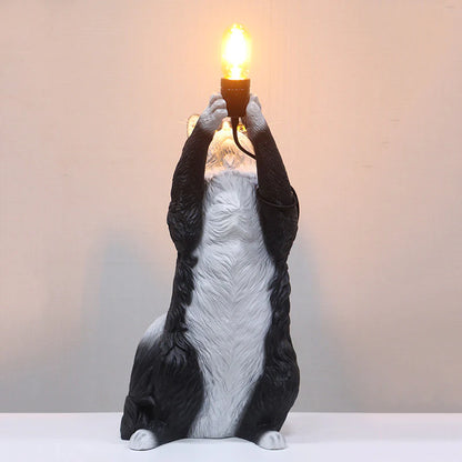 Maine Coon Cat Light Table Top Lamp Statue