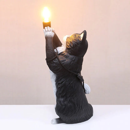 Maine Coon Cat Light Table Top Lamp Statue