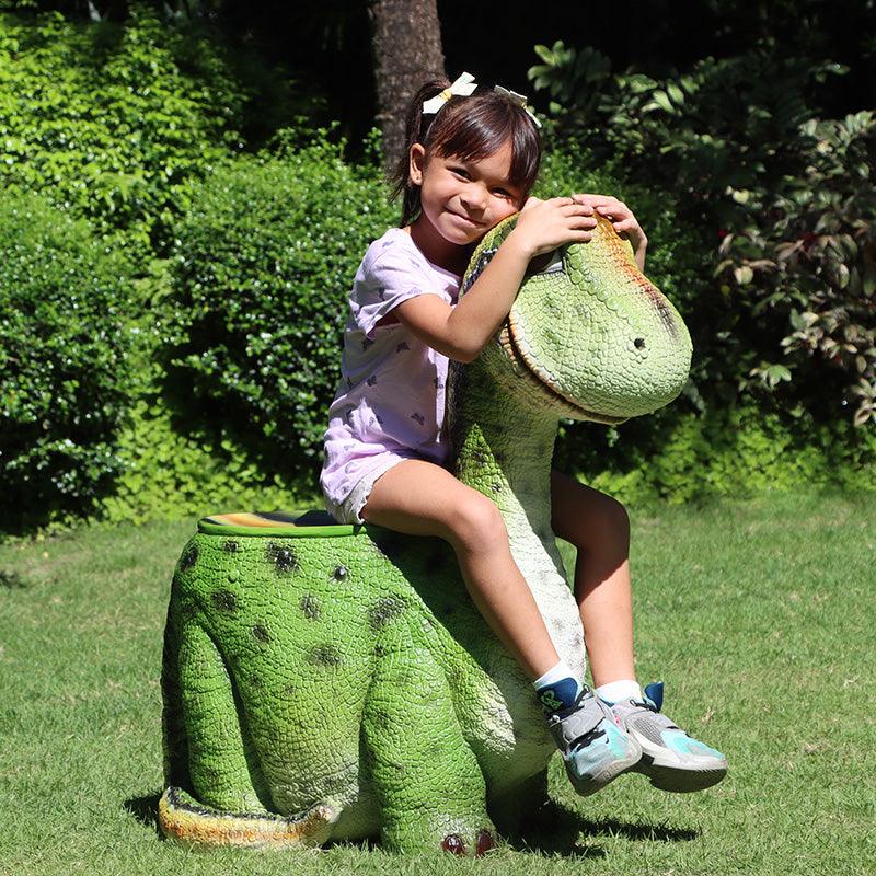 Child's Dinosaur Chair Statue