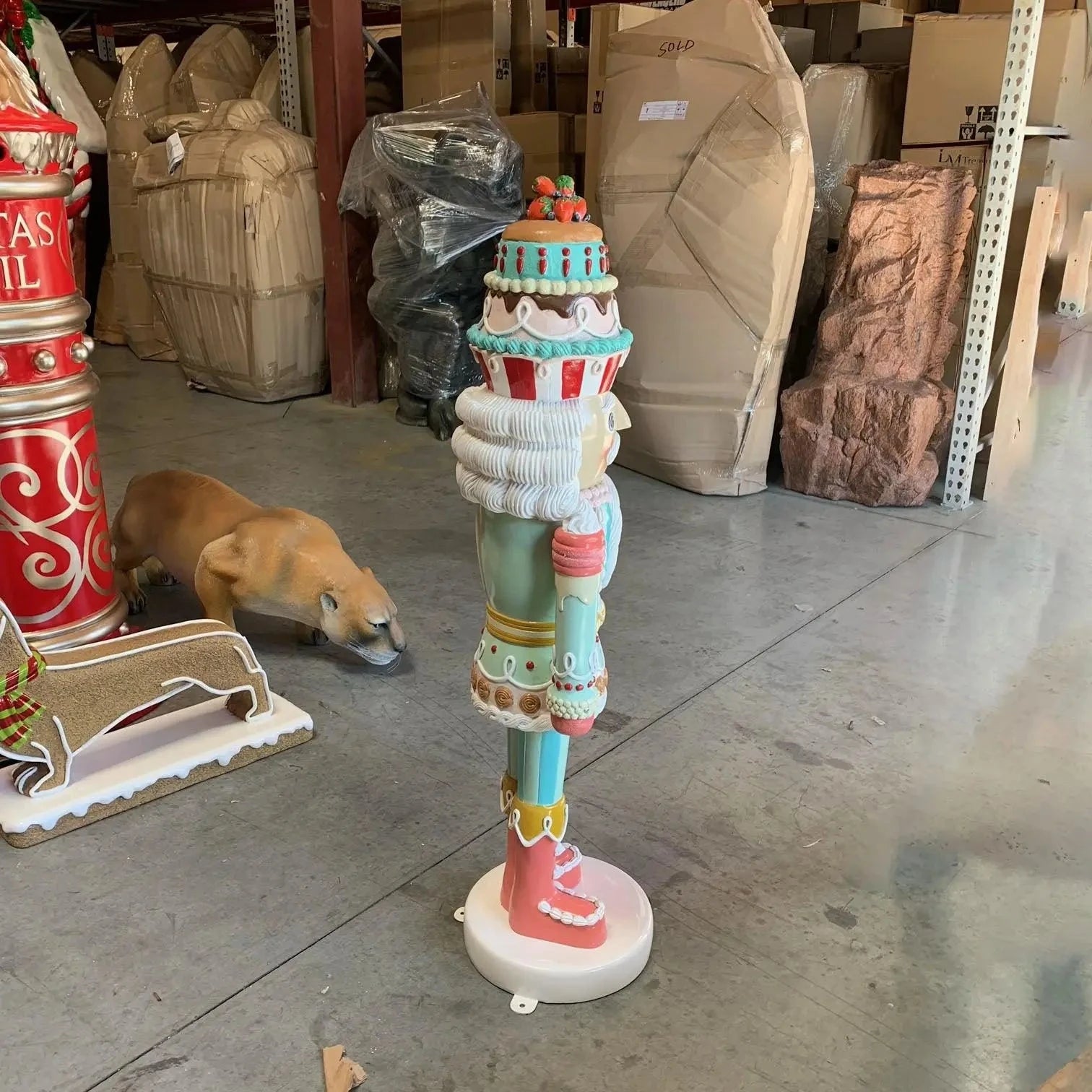 Small Pastel Cupcake Nutcracker Christmas Statue S0209S-230042-H