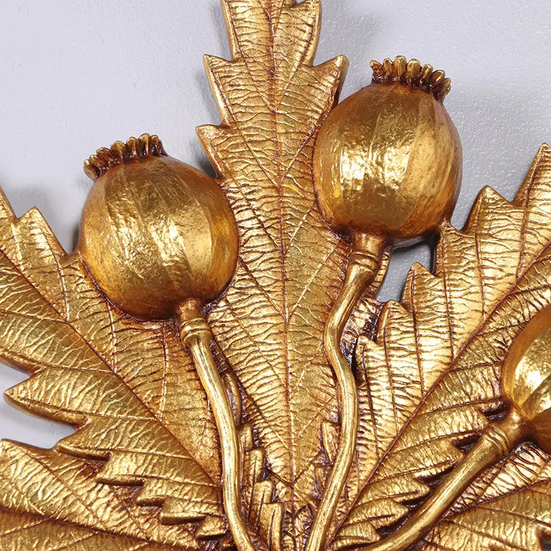 Gold Cannabis Marijuana Weed Leaf Wall Decor M0119-150020-H
