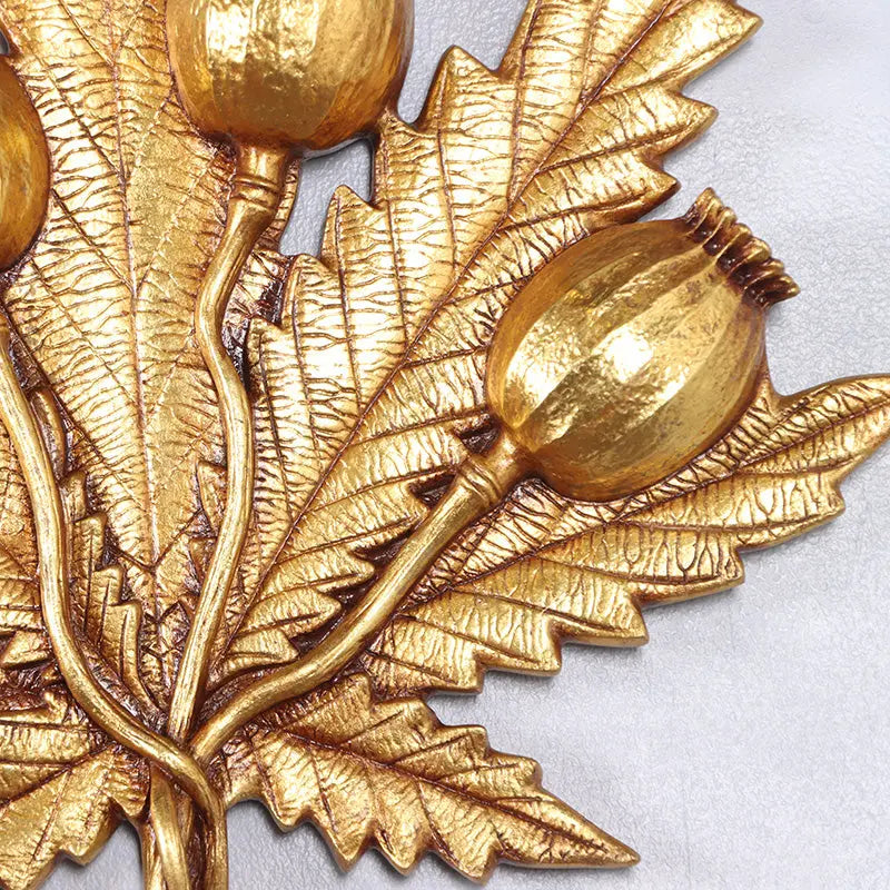 Gold Cannabis Marijuana Weed Leaf Wall Decor M0119-150020-H
