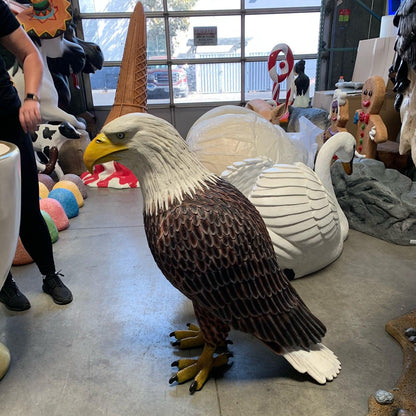 Standing American Bald Eagle Statue