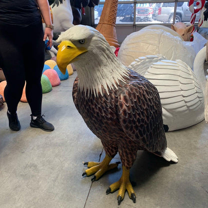 Standing American Bald Eagle Statue