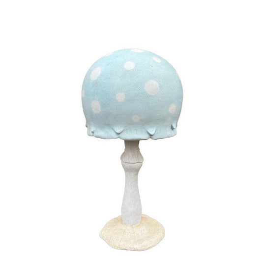 Large Pastel Blue Round Mushroom Statue