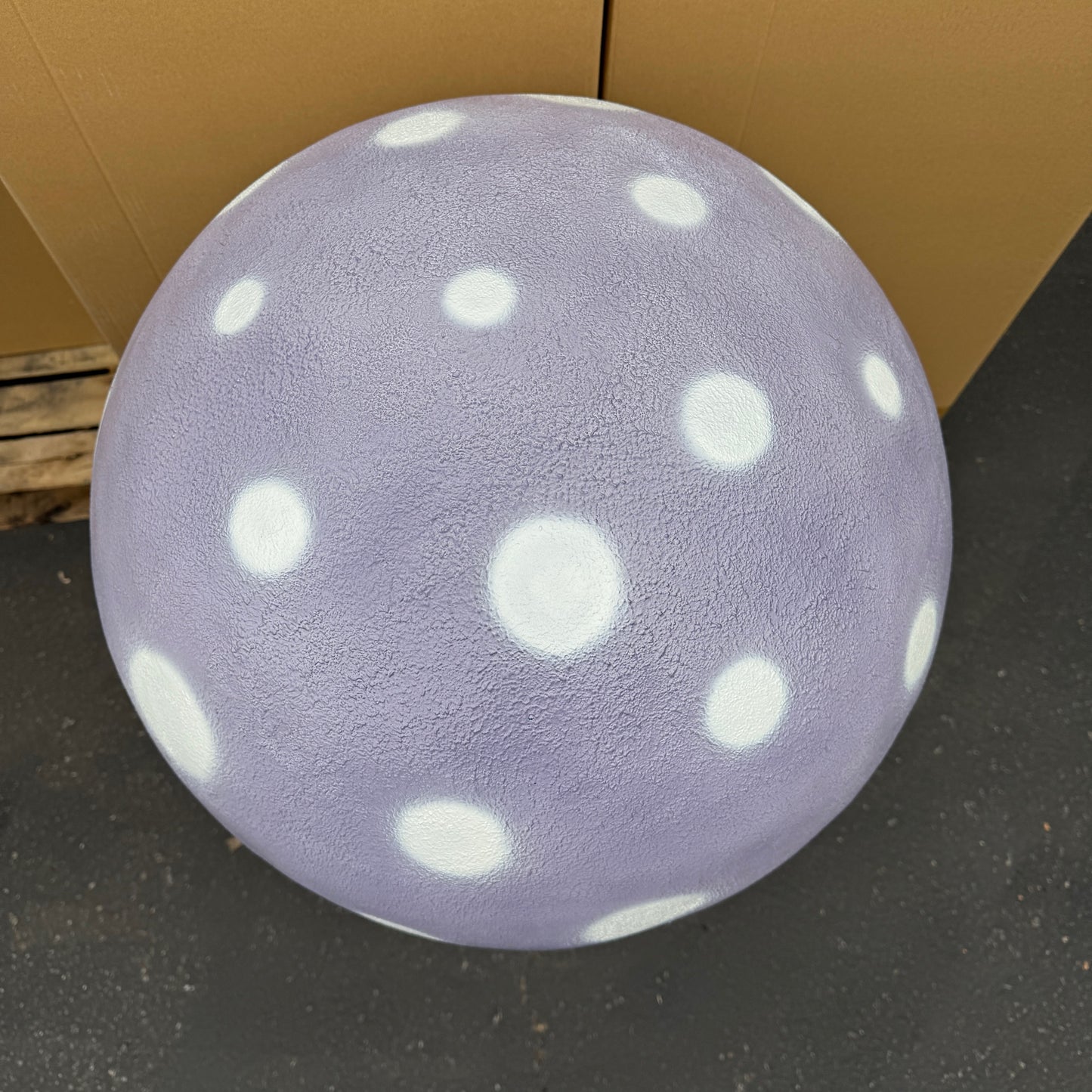 Large Purple Round Mushroom Statue