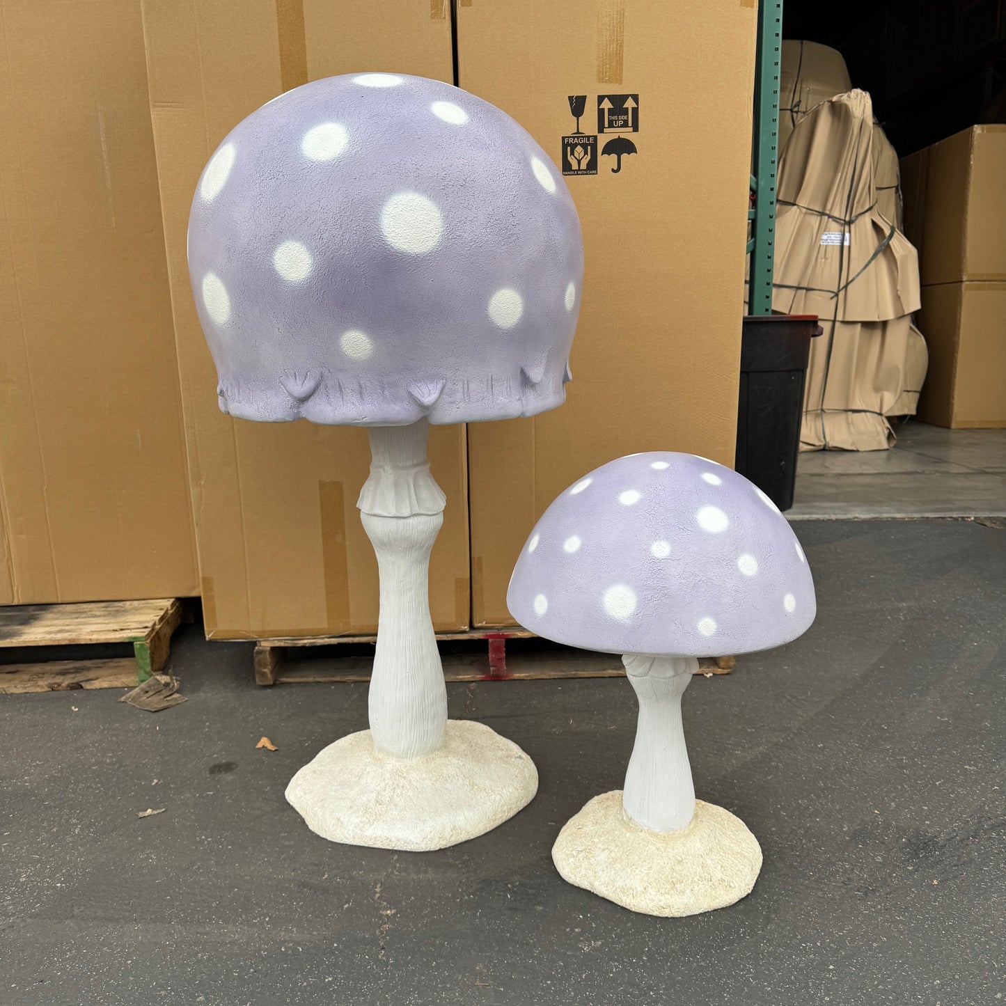 Large Purple Round Mushroom Statue