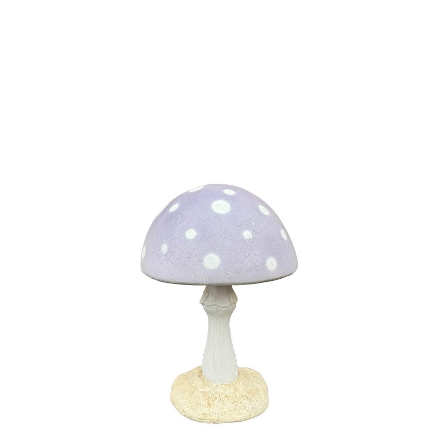 Small Pastel Purple Round Mushroom Statue