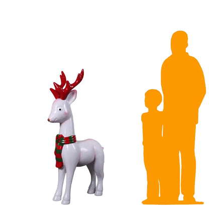 Comic White Christmas Reindeer Statue S0036-230119-H