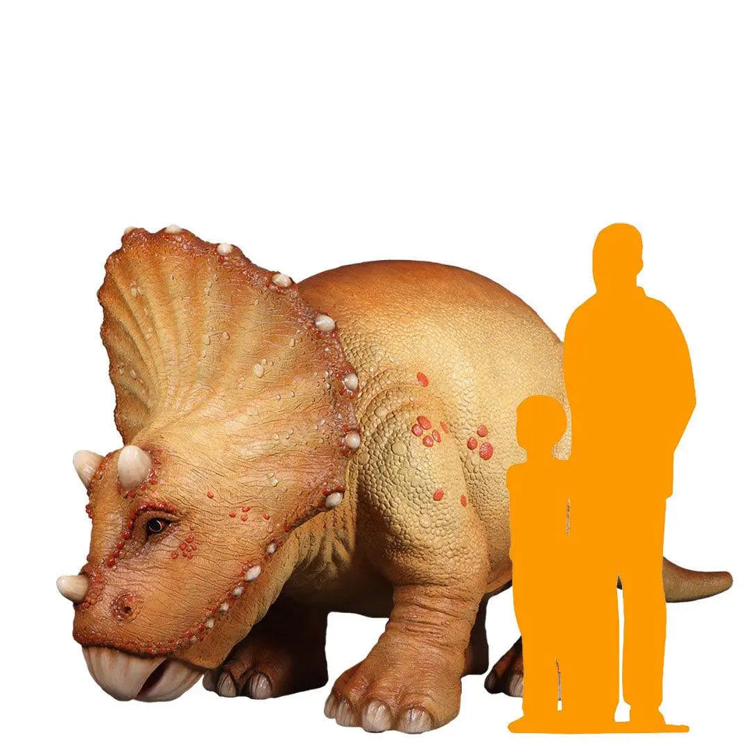 Large Orange Triceratops Baby Dinosaur Statue A0072-230138-H