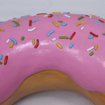 Large Pink Donut with Rainbow Sprinkles Statue