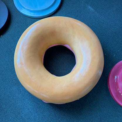 Large Pink Donut with Rainbow Sprinkles Statue