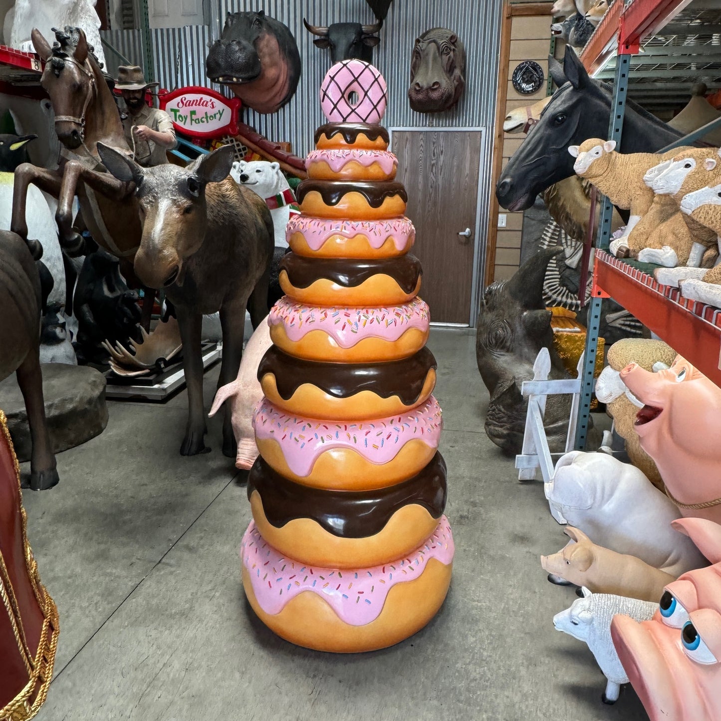 Large Stacked Donut Tree Statue